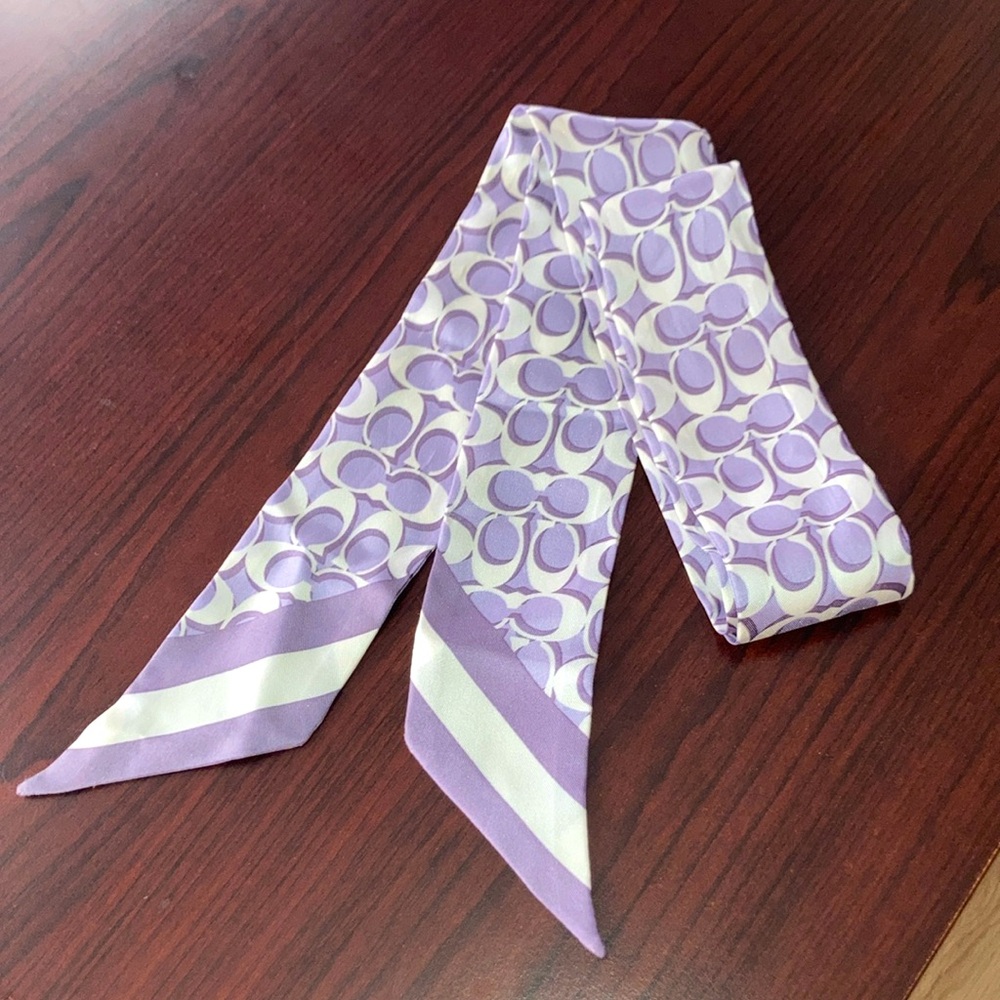 Luxurious COACH silk scarf / headband / bow purse